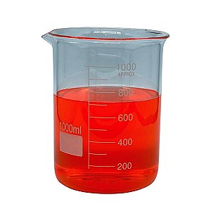 Copo Bequer de Vidro Boro 3.3 Forma Baixa (Griffin) Graduado: 1000ml
