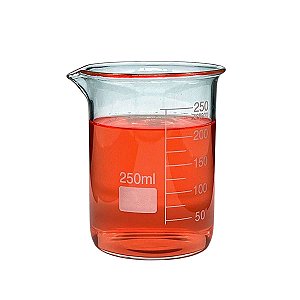 Copo Bequer de Vidro Boro 3.3 Forma Baixa (Griffin) Graduado: 250ml