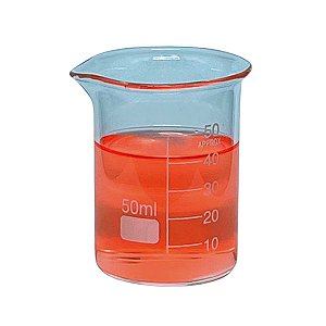 Copo Bequer de Vidro Boro 3.3 Forma Baixa (Griffin) Graduado: 50ml