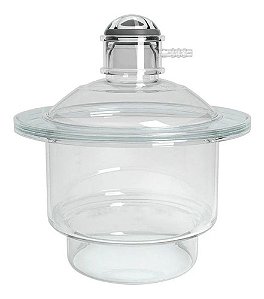 Dessecador Completo com Tampa Luva e Placa de Porcelana Perfurada - 210mm