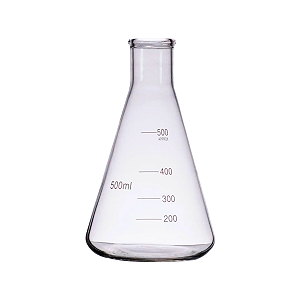 Erlenmeyer Graduado - Boca Estreita - Vidro Boro 3.3 - Volume: 500 ml