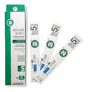 Indicador Químico Integrador Classe 5 Para Esterilização  a Vapor - Caixa com 25 Testes - 2i