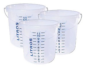 KIT 3 Baldes de Plástico Polipropileno 12 Litros