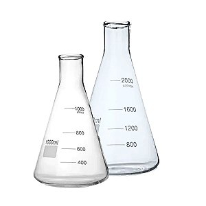 Kit com Erlenmeyer 1.000ml + Erlenmeyer 2.000ml