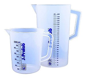 Kit de Jarras Plásticas Graduadas em Silkscreen PP - 1000ml e 2500ml