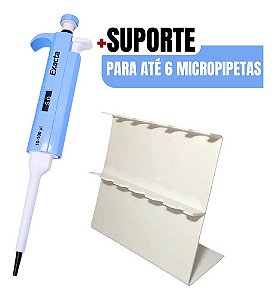 Micropipeta Exacta 10-100ul + Suporte p/ Micropipetas