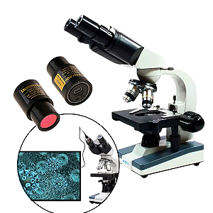 Microscópio Binocular 1600X NW116B + Câmera 2mp