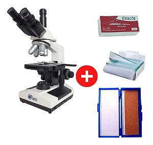Microscopio Trinocular OLEN + Brindes