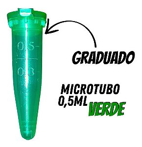 Microtubo 0,5ml Verde - 1000 Unidades - Ociplex