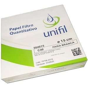 Papel Filtro Quantitativo Faixa Branca - 11cm