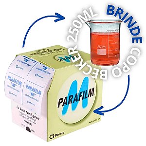 Parafilm ''M'' Rolo + Copo Becker de Vidro 250ml