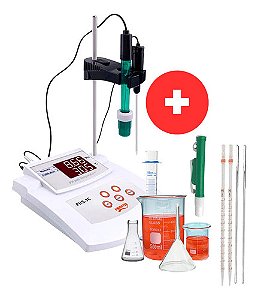 Phmetro Digital de Bancada + Kit de Vidrarias P/ Laboratório