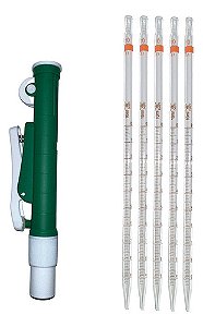 Pipetador Pi-Pump 10ml + 5 Pipetas Sorológicas 10ml