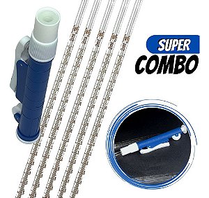 Pipetador Pi-Pump para 2,0mL Plast Azul + 5 Pipetas Sorológica Vidro Graduado 2,0mL
