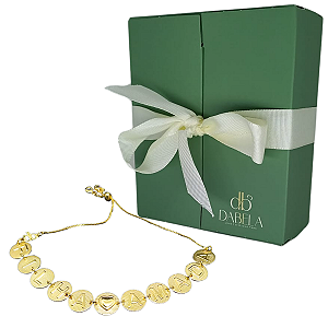 Pulseira Semi Jóia Com Propósito FILHA AMADA - Banho Ouro 18K Zircônia Cristal