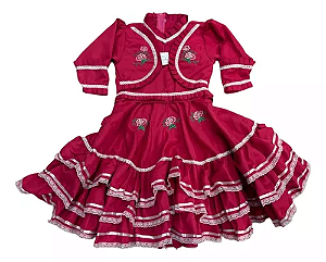 Vestido Tradicional Gaúcho Infantil 2, 4 e 6 anos
