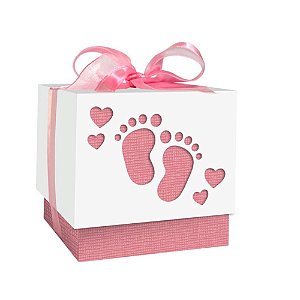 Caixa Bebê Pezinhos Rosa
