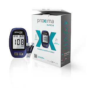 Kit Medidor De Glicose Proxima Alive C/ Tiras Caneta Lanceta