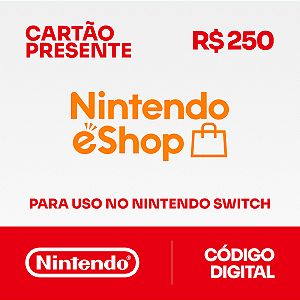 R$250 Nintendo eShop - Cartão Presente - Rewin Games