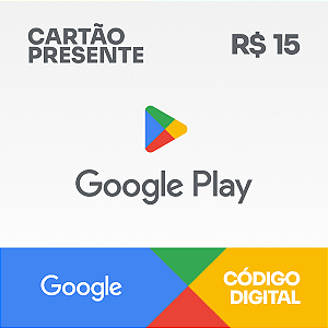 R$15 Google Play - Cartão Presente - Rewin Games