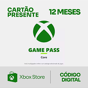 Xbox Game Pass Core 12 Meses - Cartão Presente - Rewin Games