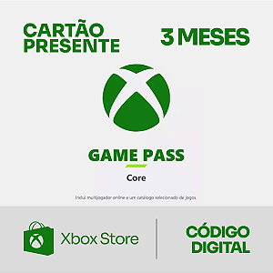 Xbox Game Pass Core 3 Meses - Cartão Presente - Rewin Games
