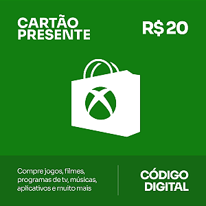 R$ 20 Xbox - Cartão Presente - Rewin Games