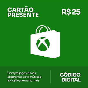 R$ 25 Xbox - Cartão Presente - Rewin Games