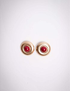 Brinco Botão Vermelho