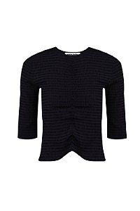 EUGÊNIA Blusa Manga Curta Nero Preto