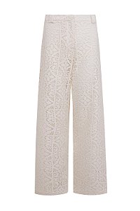 EUGÊNIA Calça Renda Bar II Creme