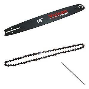 Kit Sabre Facão 18 Polegadas + Corrente 32 Dentes Para Motosserras Vulcan