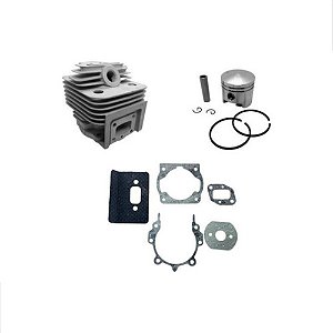 Kit Cilindro Completo Pistão e Anéis Para Roçadeiras 52cc Garthen + Jogo de Juntas
