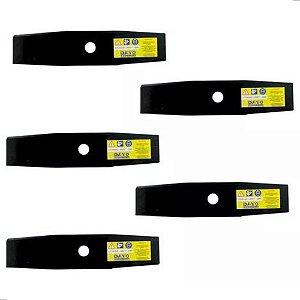 Kit 5 Facas Lâmina Roçadeira Furo 25,4mm 350mm 2mm Reforçada