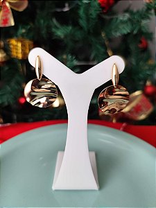 BRINCO OVAL + PLACA REDONDA ORGÂNICA PEND