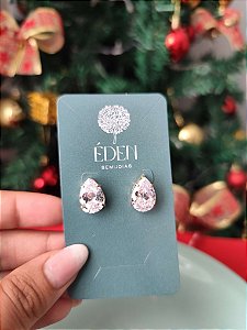 BRINCO CRISTAL GOTA TRANSPARENTE