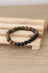 Pulseira Olho de Tigre e Ônix