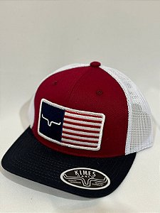 BONÉ IMPORTADO KIMES RANCH VERMELHO LOGO EUA