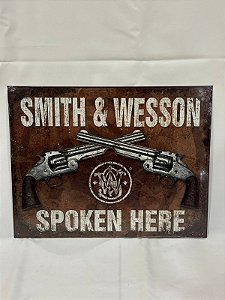 PLACA DECORATIVA SMITH & WESSON