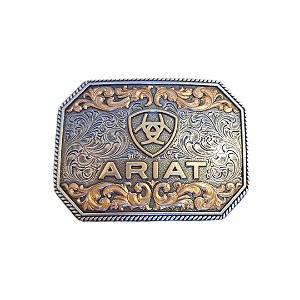Fivela Ariat importada em Prata e Dourado - Elegância e Estilo para Seu Cinto de Couro