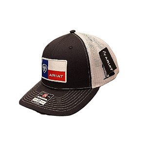 BONE ARIAT IMPORTADO PRETO COM BANDEIRA DO CHILE