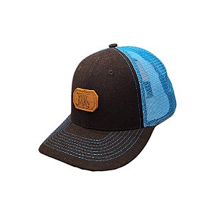 BONE WEST BARN LOG COURO AZUL PRETO