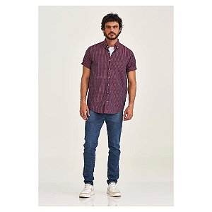 CAMISA 29238C TXC XADREZ BOLSO M/C VINHO