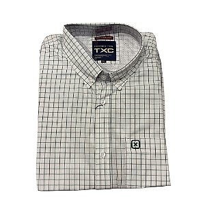 CAMISA 2725C TXC XADREZ C/BOLSO M/C BRANCA