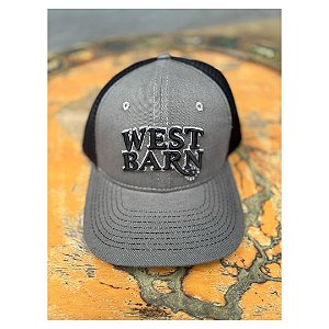 BONÉ WEST BARN CINZA LOGO PTO