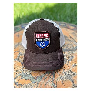 BONÉ CLASSIC MARROM LOGO VERM. E AZUL