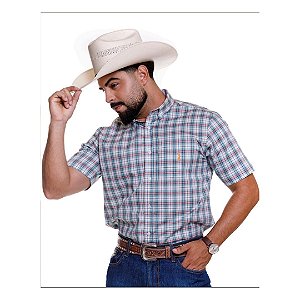 CAMISA AUSTIN MC VERDE C/ MARROM