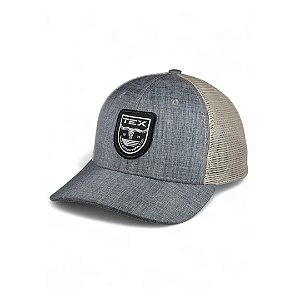 BONÉ TEX CINZA LOGO PRETO C/BRANCO