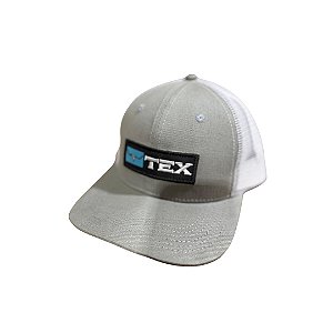 BONÉ TEX CINZA LOGO BRANCO C/AZUL