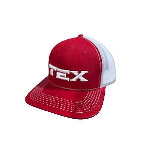 BONÉ TEX VERMELHO LOGO BRANCO